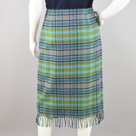 J. Jill Plaid Wrap Blanket Skirt with Fringe, NWT Women's Size 12 - Picture 7 of 10